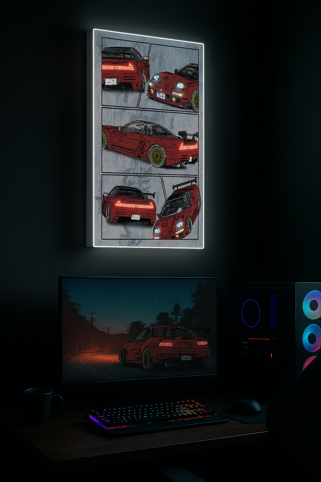 NSX Nights | Backlit Comic-Style Wall Art Frame