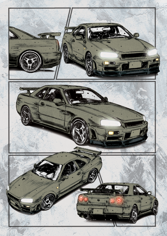 GTR Nights | Backlit Comic-Style Wall Art Frame