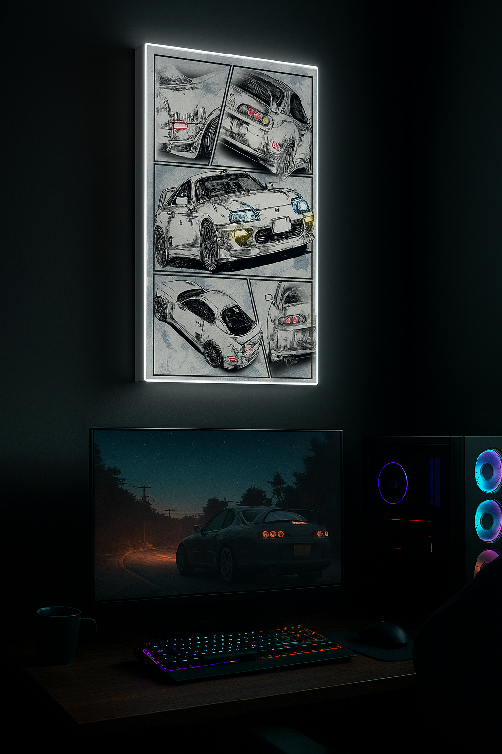 Supra Nights | Backlit Comic-Style Wall Art Frame